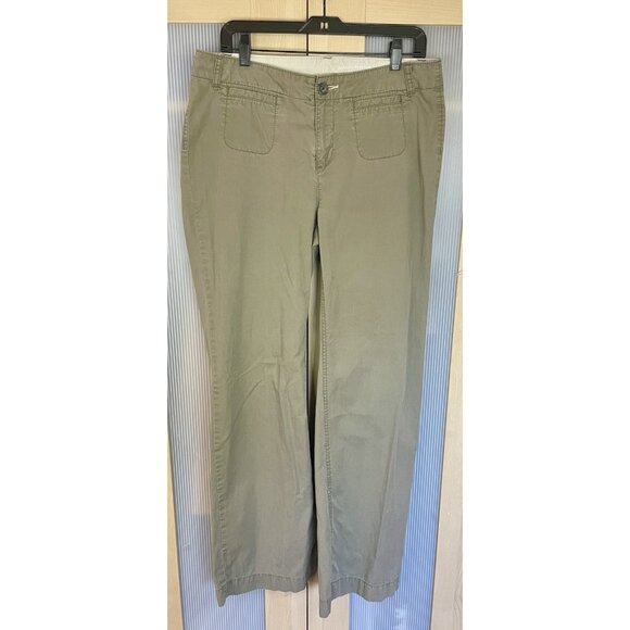 Banana Republic Pants Womens 10 Khakis Beige Stretch Cotton Utility Straight Leg - Picture 1 of 6